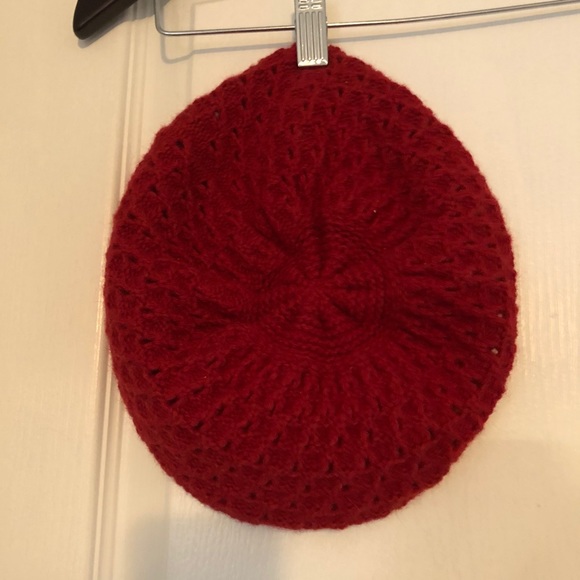 Aritzia Red Knit Beret